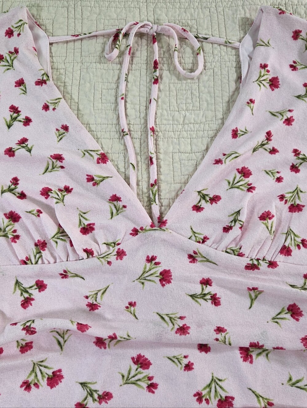 NWT Wild Fable Pink Floral Tie Back Long Sleeve Top Size XL Coquette Soft Girl - Picture 5 of 10